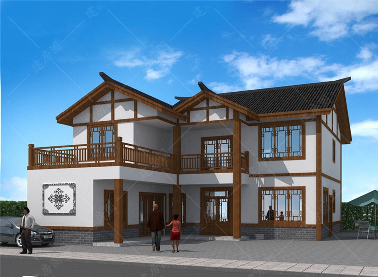 農(nóng)村二層中式風(fēng)格自建房設(shè)計(jì)圖，帶CAD全套圖紙