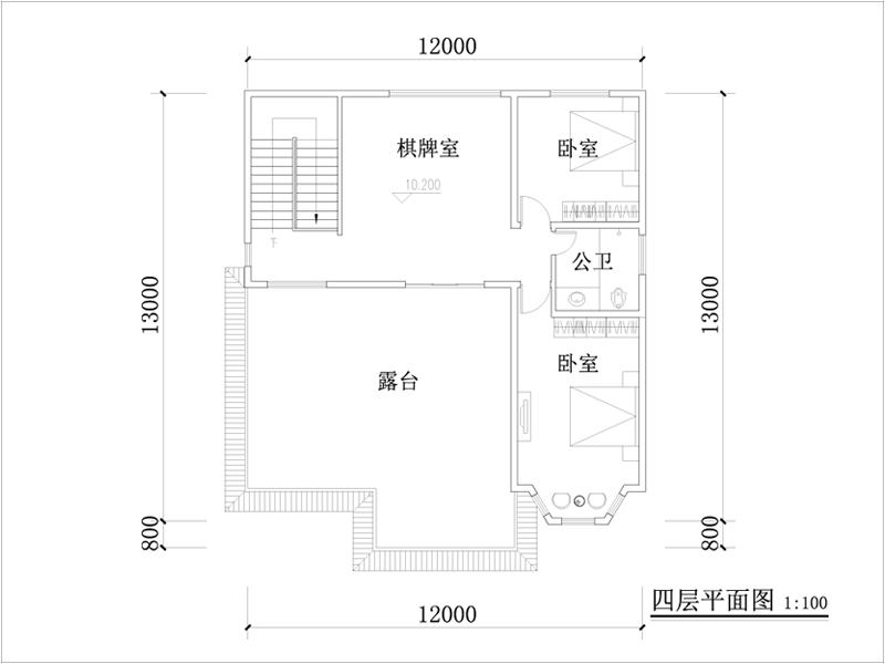 歐式別墅四層戶型圖