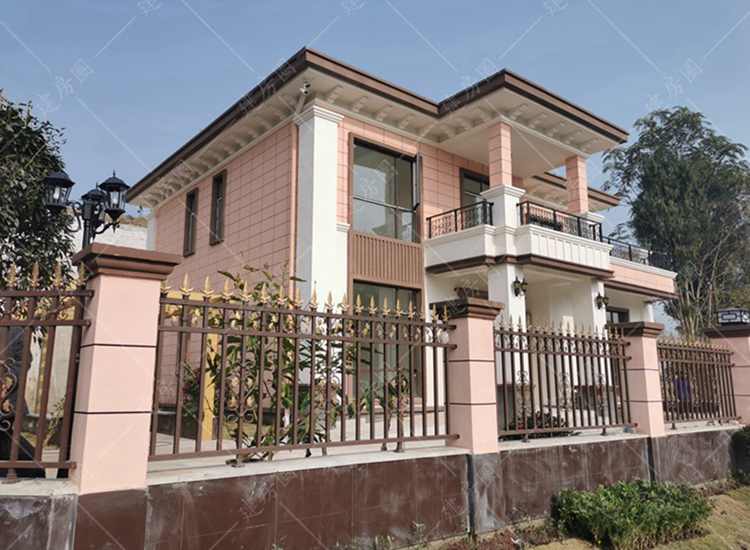 農(nóng)村新中式自建別墅施工，別墅主體庭院一起打造