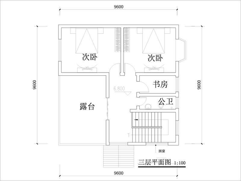 農(nóng)村三層房屋設(shè)計(jì)建筑平面圖
