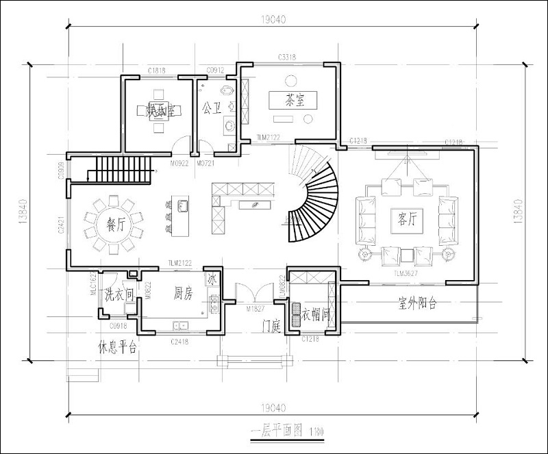 農(nóng)村二層半別墅戶(hù)型設(shè)計(jì)圖