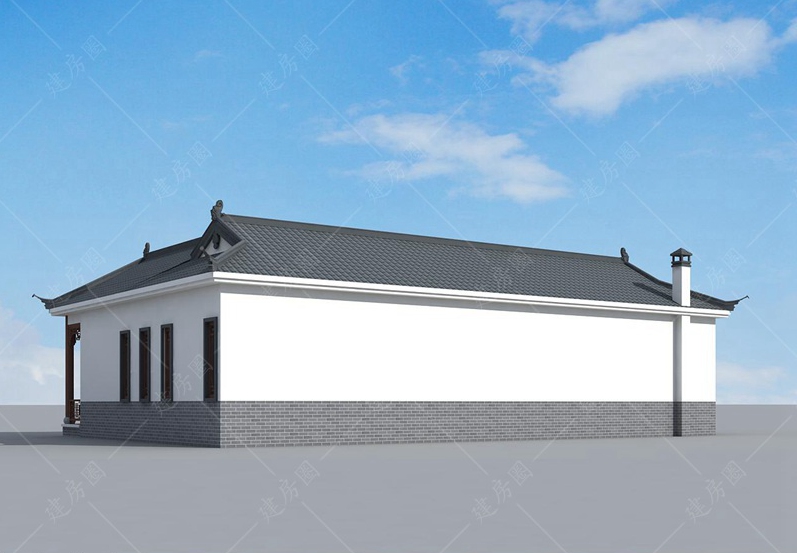 中式三合院外觀設計圖