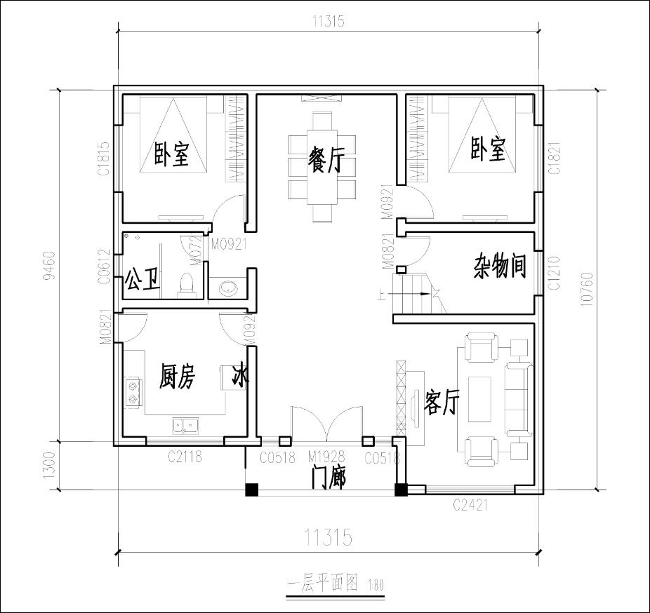 三層鄉(xiāng)村別墅戶型圖