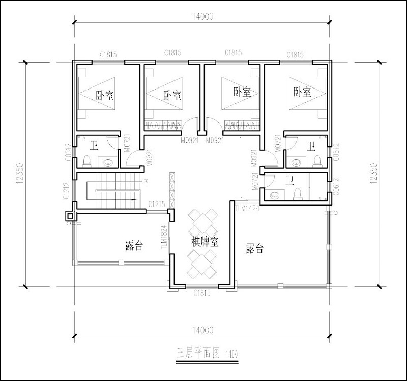 三層別墅平面布局圖