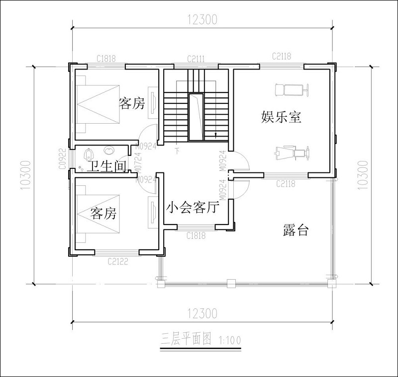 農(nóng)村三層房子平面布局圖