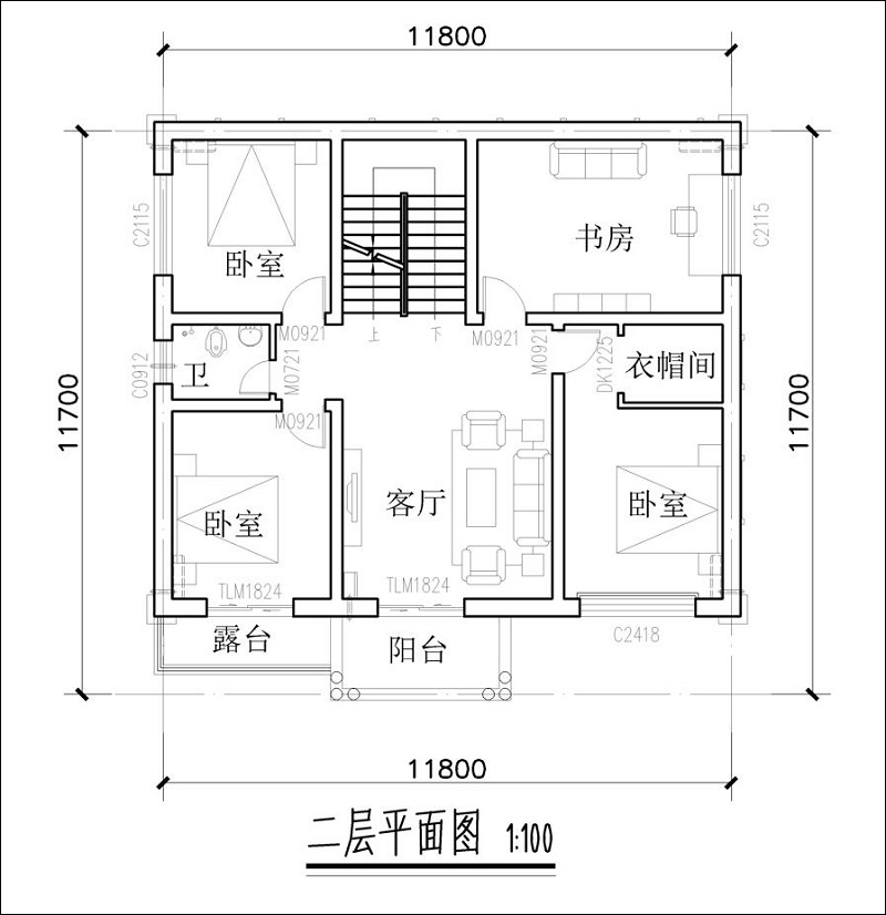 農村自建二層別墅平面圖