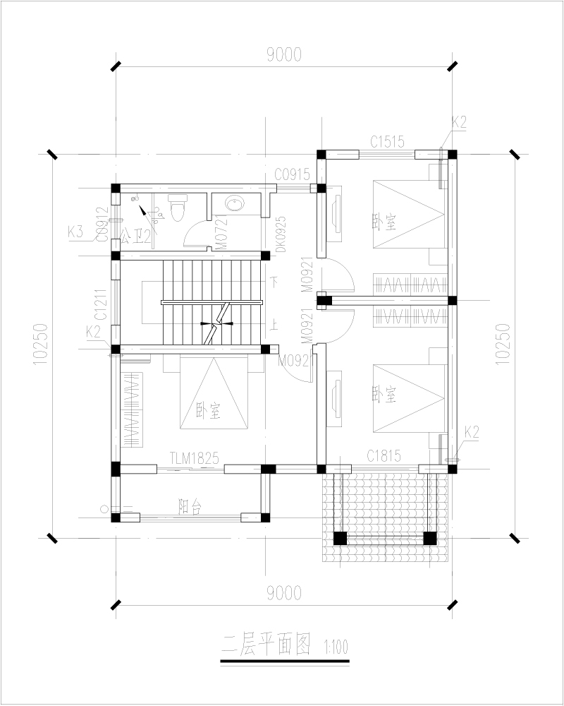 開間9米進(jìn)深10米小別墅戶型圖