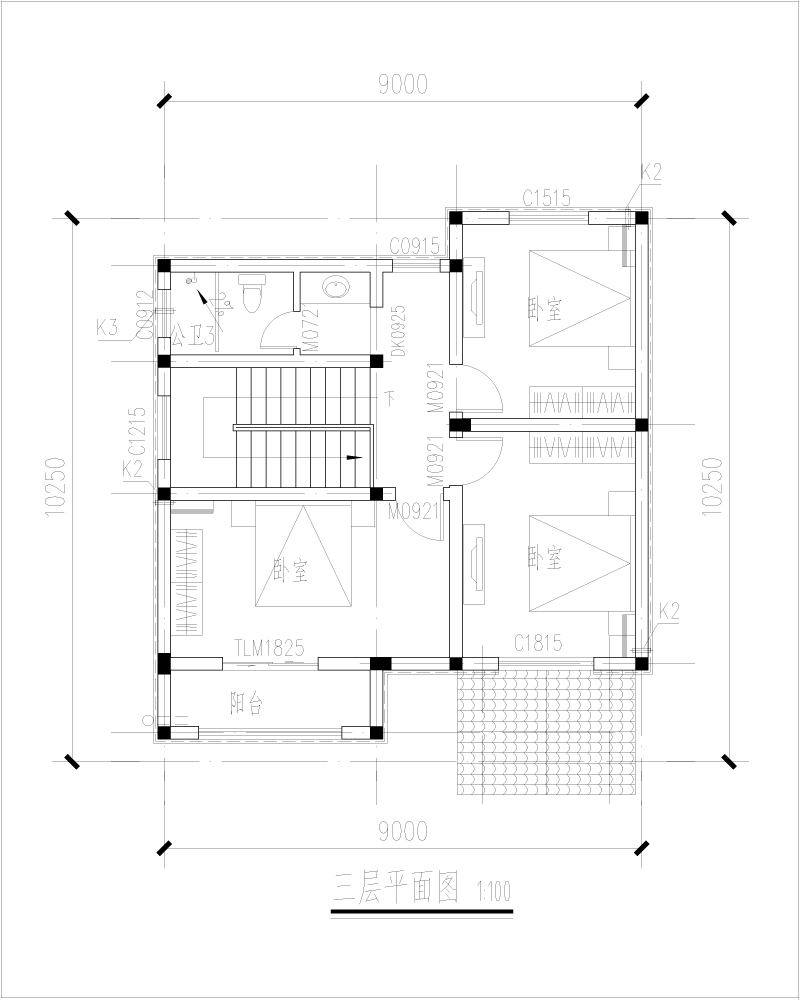 開間9米進(jìn)深10米房屋設(shè)計圖