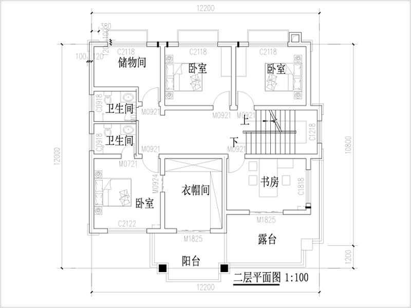 開間12米建房設(shè)計平面圖