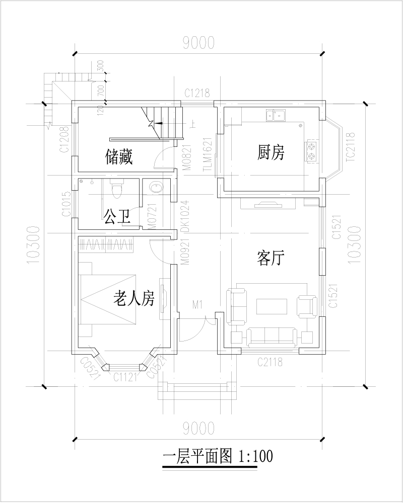 農(nóng)村二層小戶型自建房平面圖