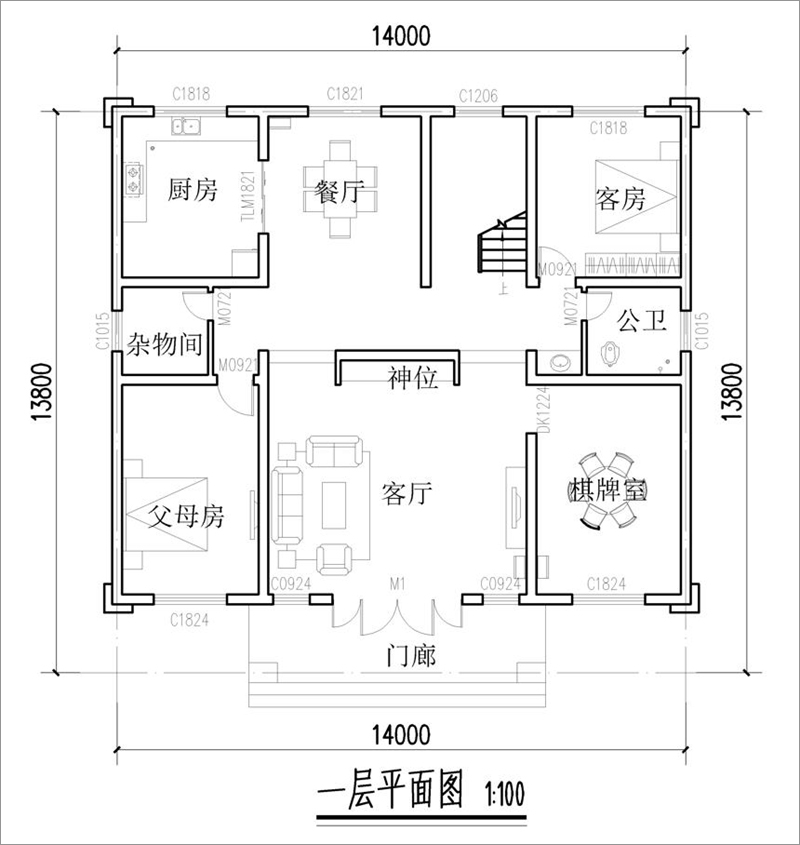  農(nóng)村二層樓房平面圖