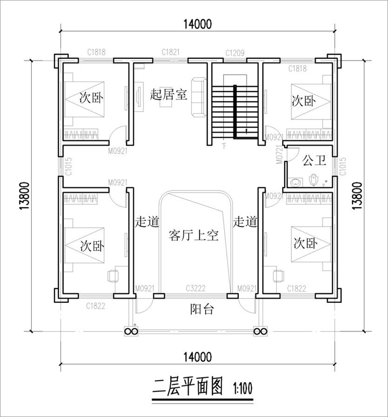  農(nóng)村二層樓房戶型圖