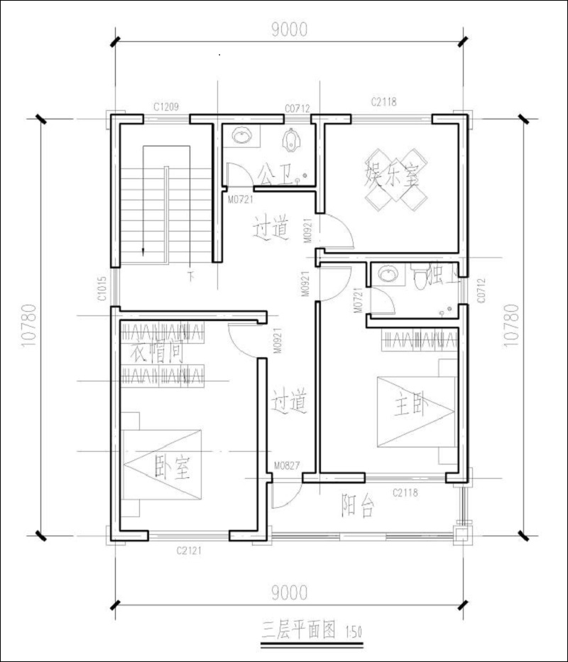 9米x10米自建房平面設(shè)計(jì)圖
