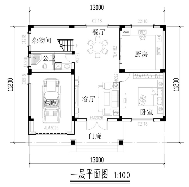 農村自建簡單二層別墅平面圖