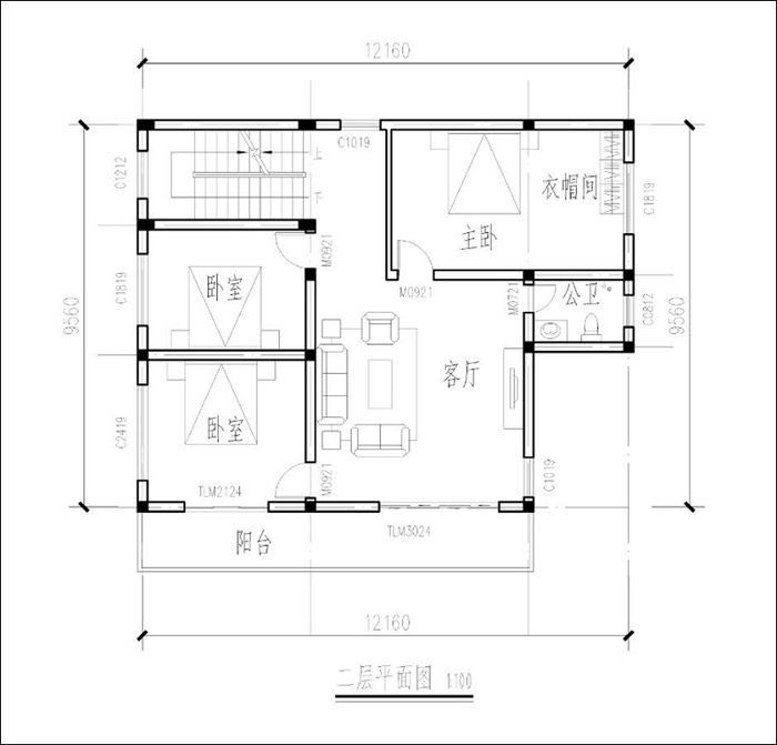 農(nóng)村二層半自建房戶型圖