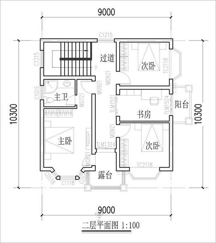90平米自建小別墅戶(hù)型圖