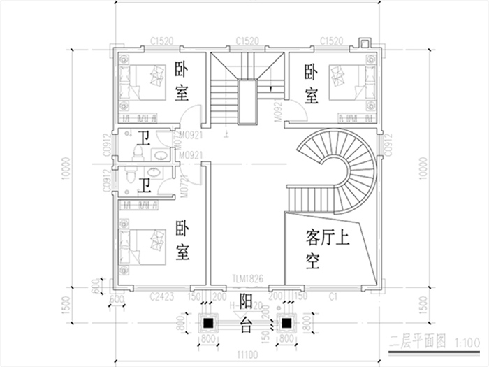 長11米的自建房設(shè)計(jì)平面圖