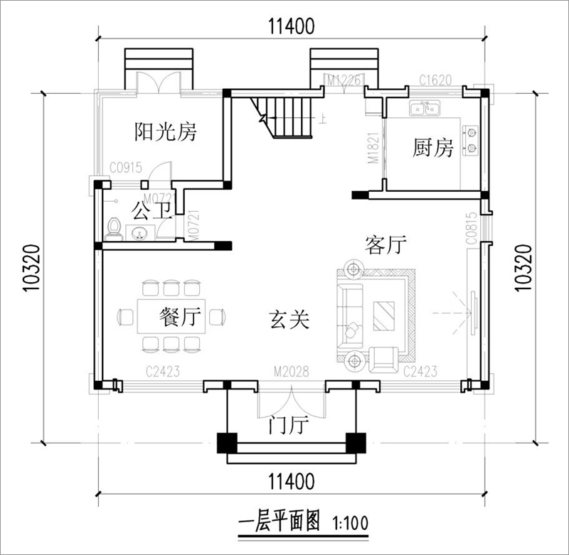 20萬(wàn)農(nóng)村小別墅一層戶型圖