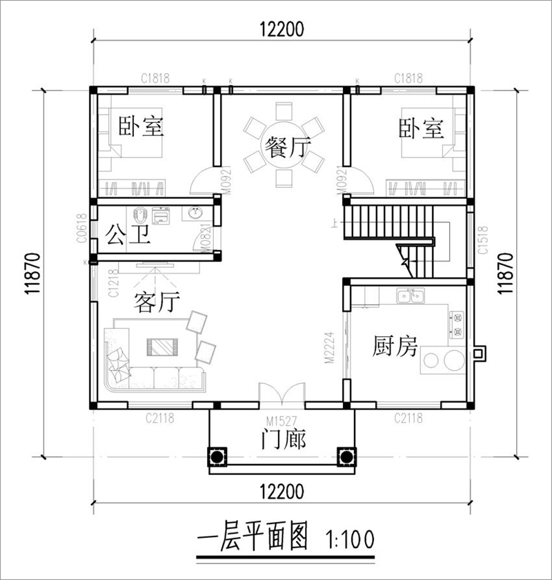 農(nóng)村二層樓房效平面圖