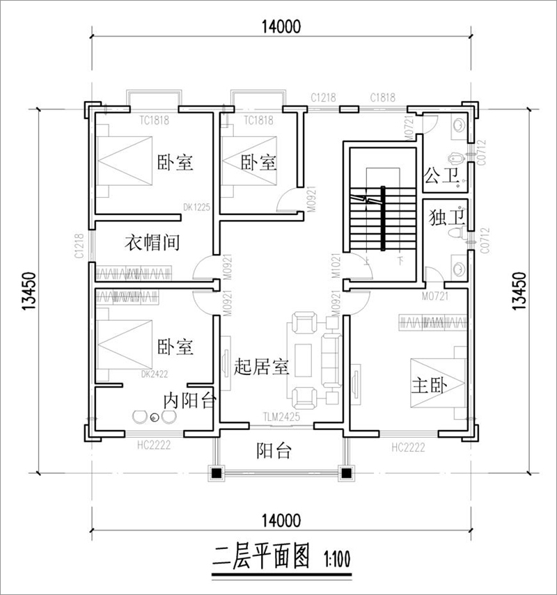 農(nóng)村三層別墅戶型圖
