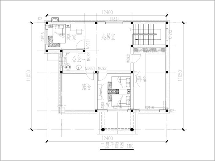 農村二層自建房平面圖