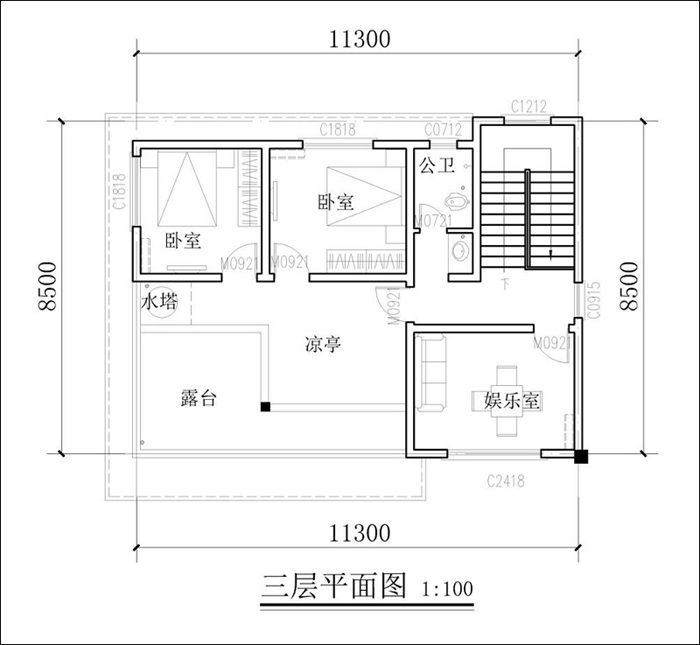 三層自建房戶(hù)型圖
