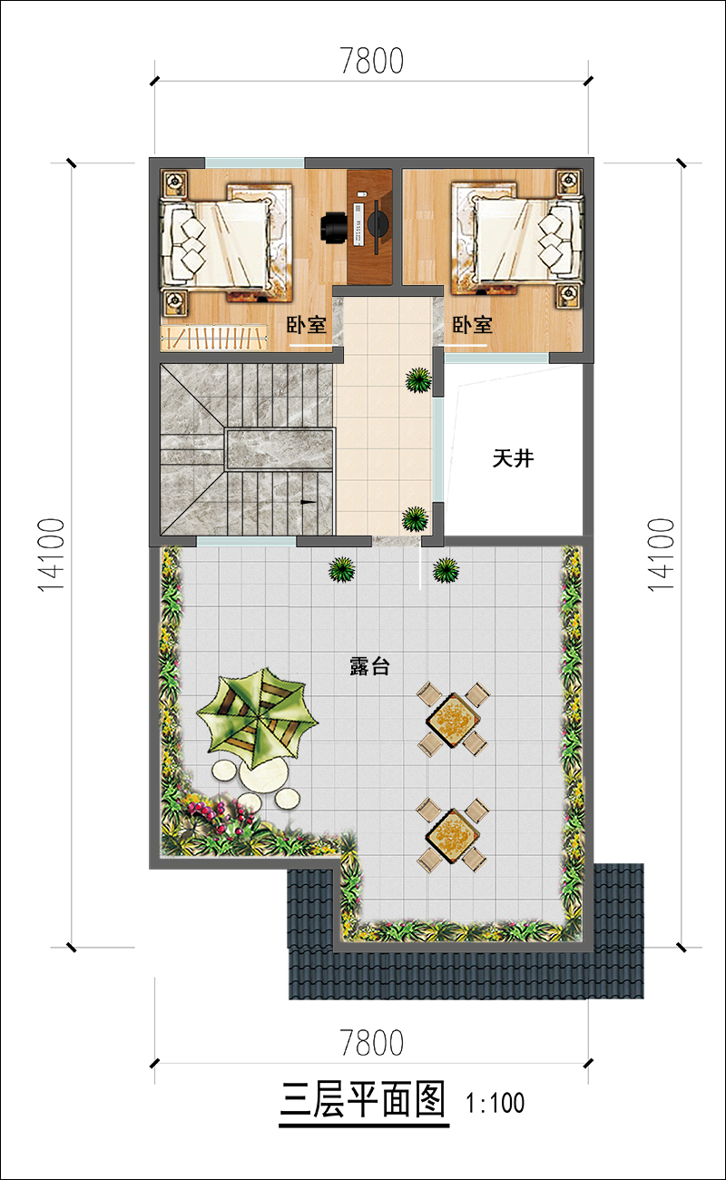 面寬8米自建房平面圖