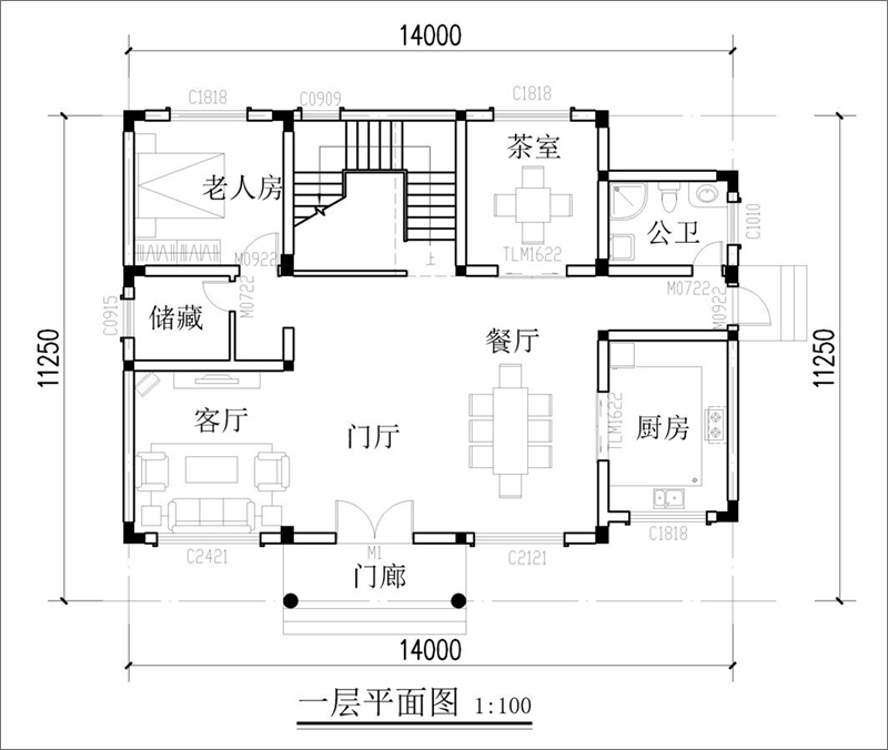 三層農(nóng)村自建房屋設(shè)計(jì)戶型圖