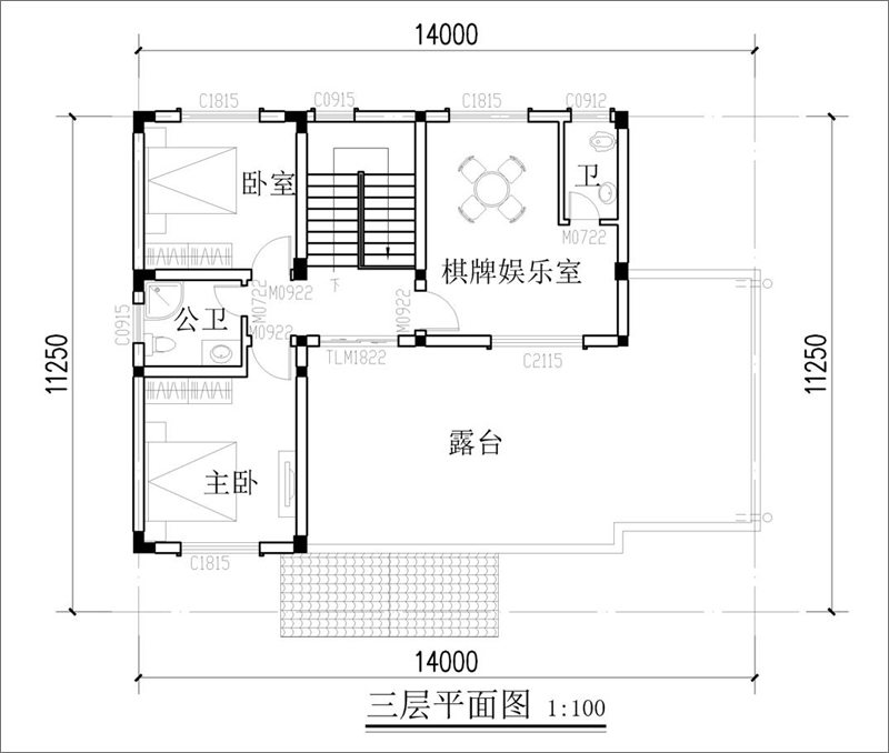 農(nóng)村自建房屋三層平面圖