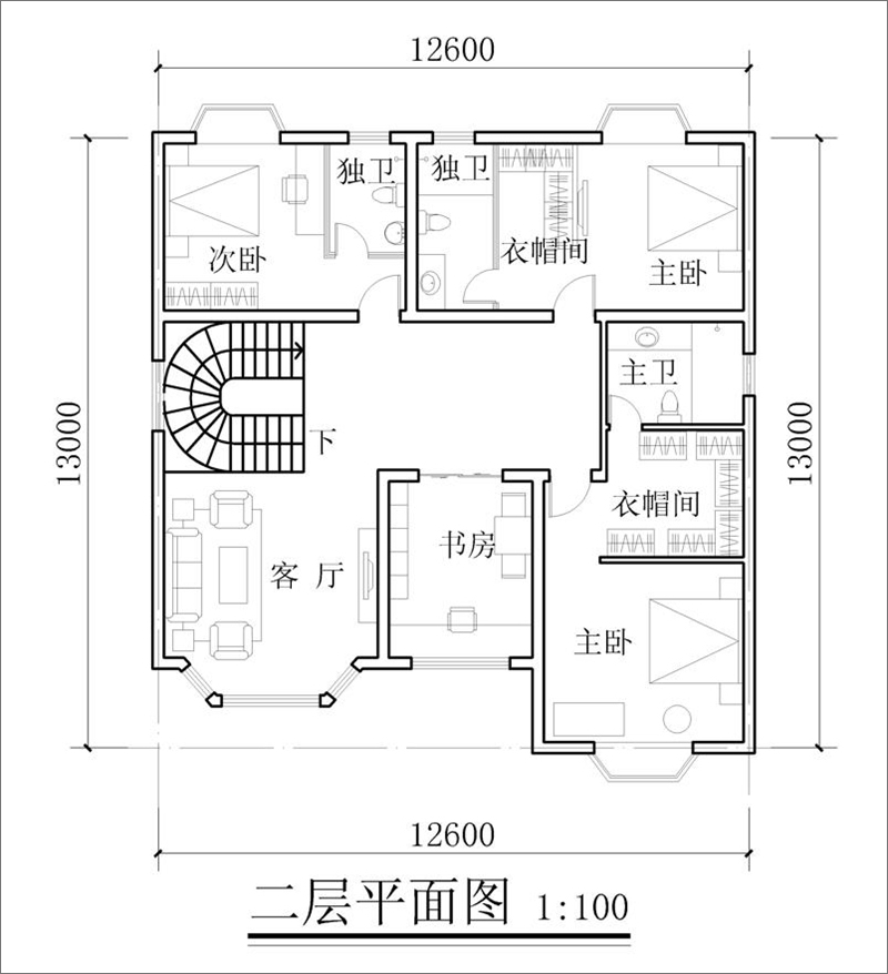 農(nóng)村三層樓房設(shè)計平面圖