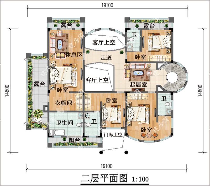 三層豪華歐式別墅平面圖