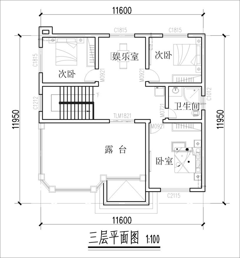 農(nóng)村歐式別墅設(shè)計(jì)平面布局圖