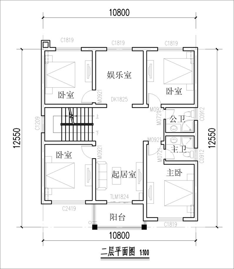 農(nóng)村自建房三層平面圖