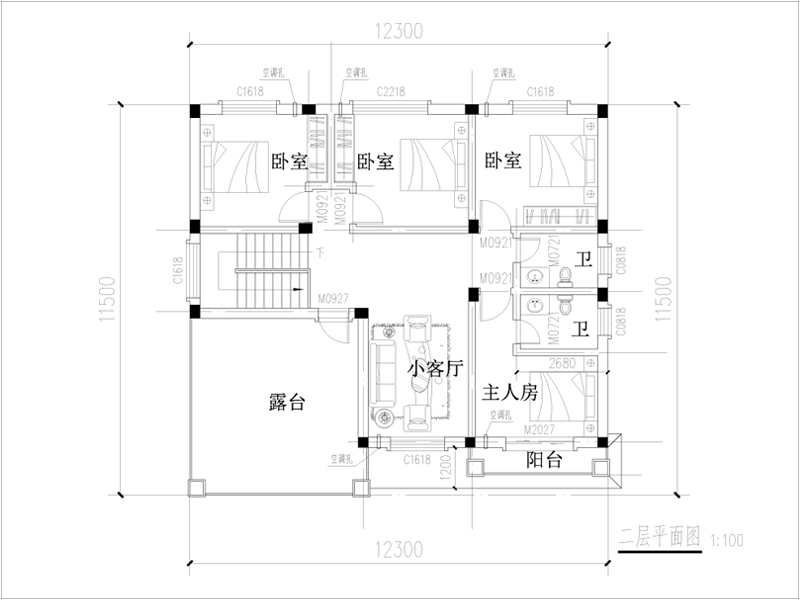 二層蓋房平面圖