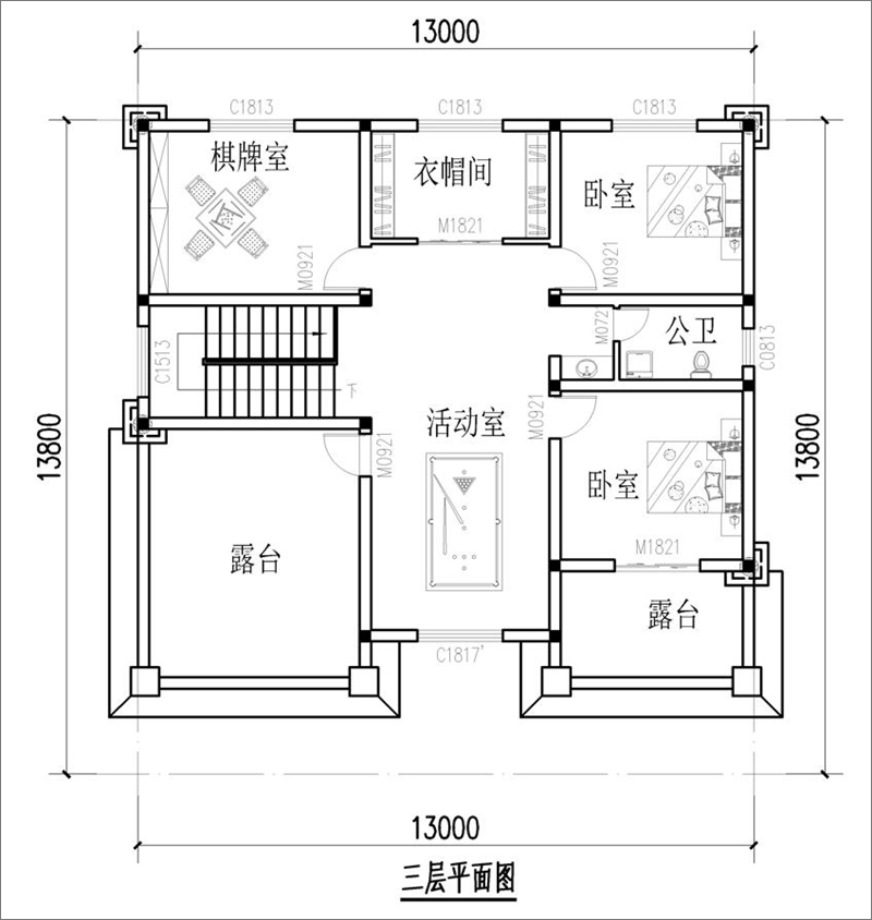農(nóng)村新款設(shè)計(jì)三層戶型圖