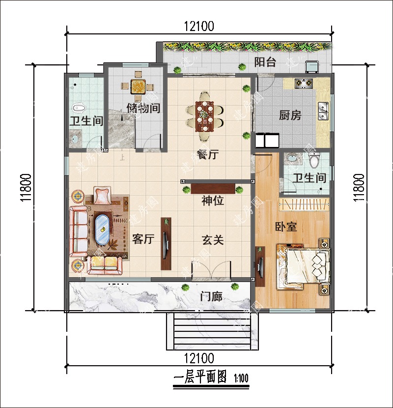 農(nóng)村三層別墅設(shè)計(jì)戶型圖
