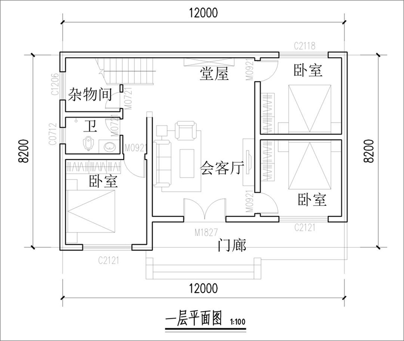 農(nóng)村小獨(dú)棟別墅戶型圖