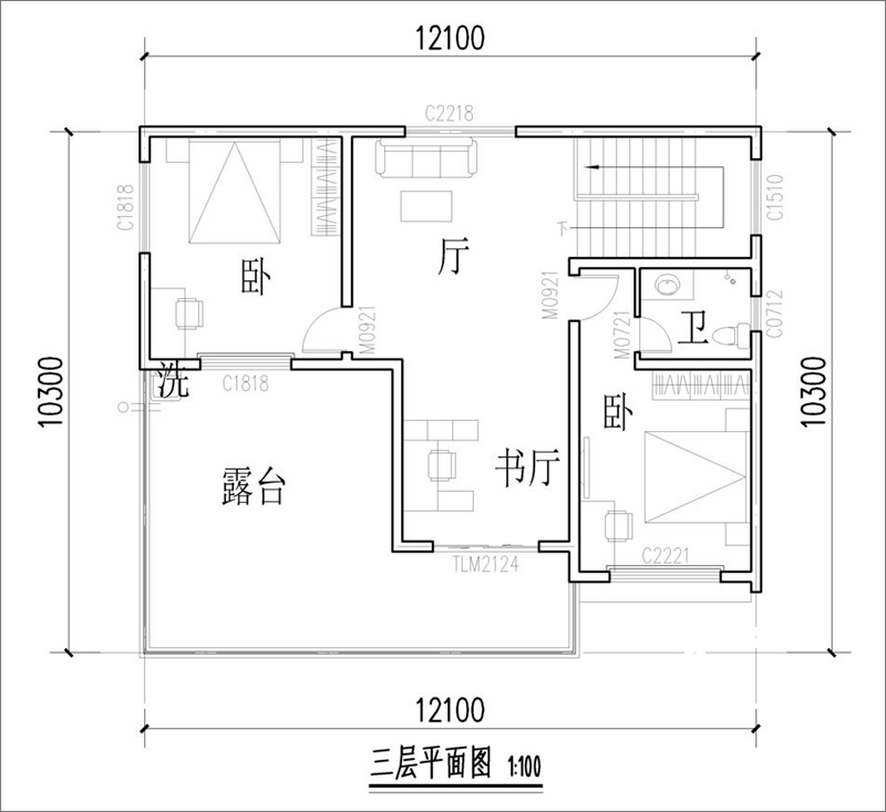 三層別墅設(shè)計(jì)布局平面圖