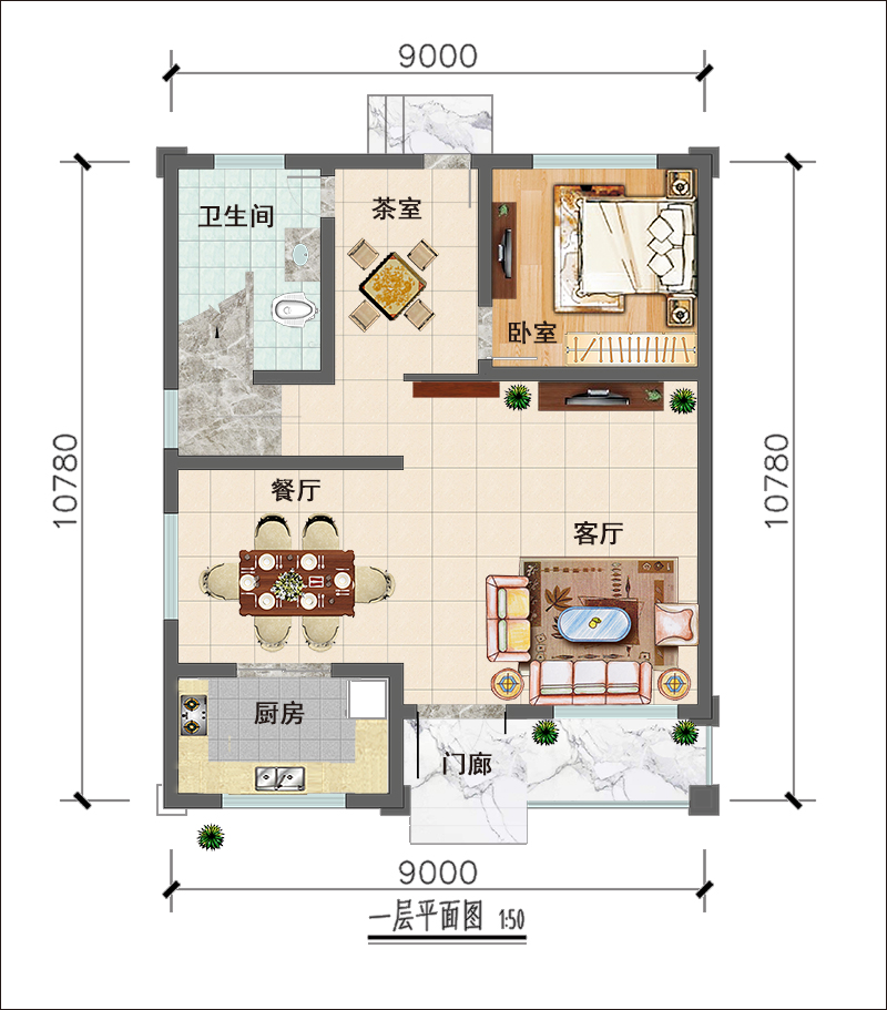 兩間三層別墅戶型圖