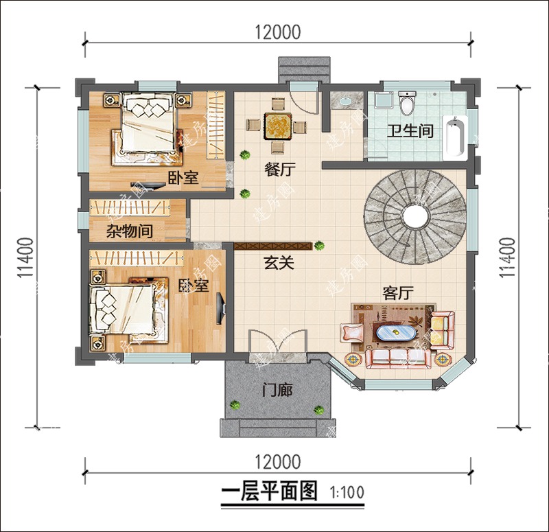 農(nóng)村三層別墅設(shè)計戶型圖