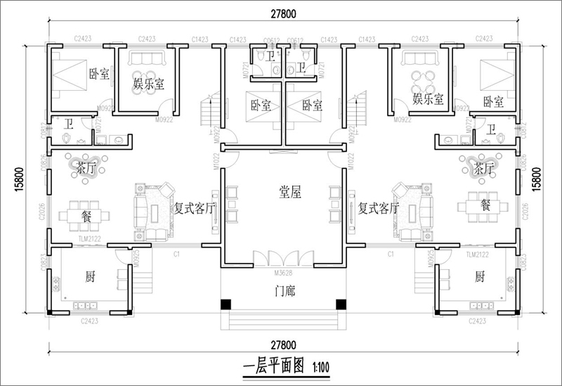 法式別墅設(shè)計(jì)戶型圖