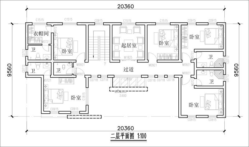 農(nóng)村二層三合院平面圖