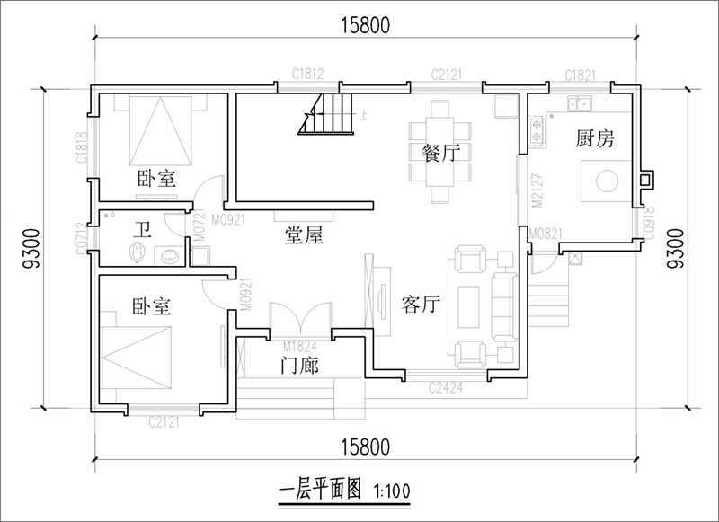 農(nóng)村二層小別墅戶型圖