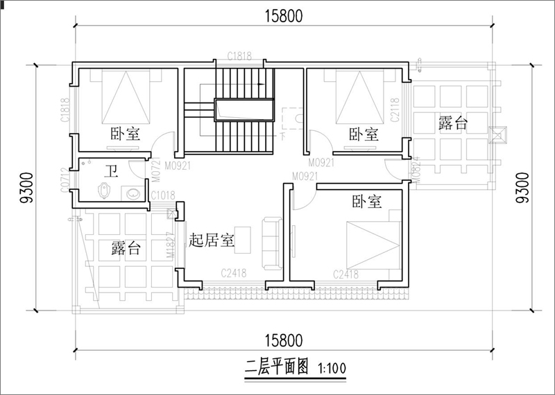 農(nóng)村二層小別墅平面圖