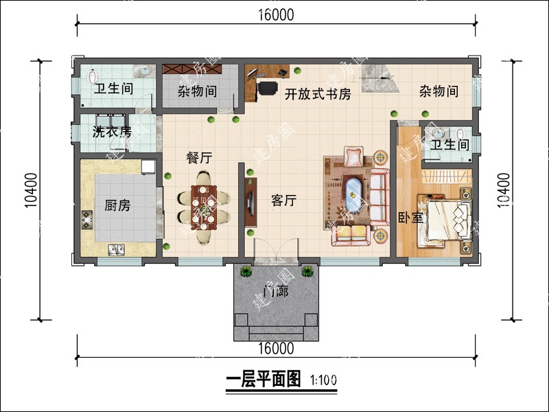 新中式別墅戶型設(shè)計圖