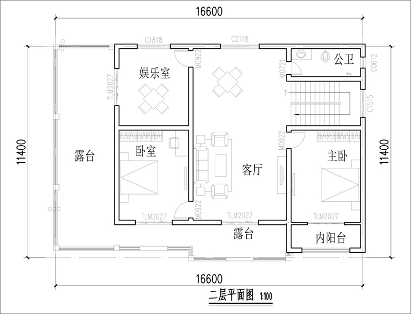農(nóng)村二層小洋房平面圖