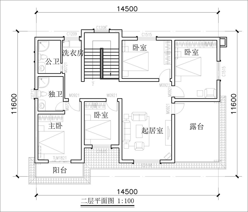 農(nóng)村簡單二層樓房平面圖