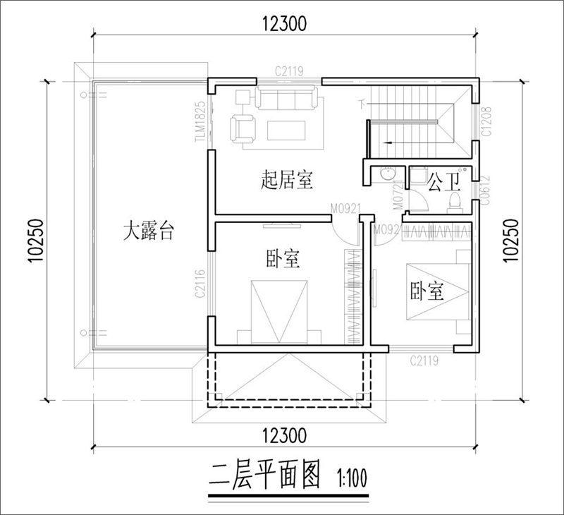 建房設(shè)計(jì)二層平面圖