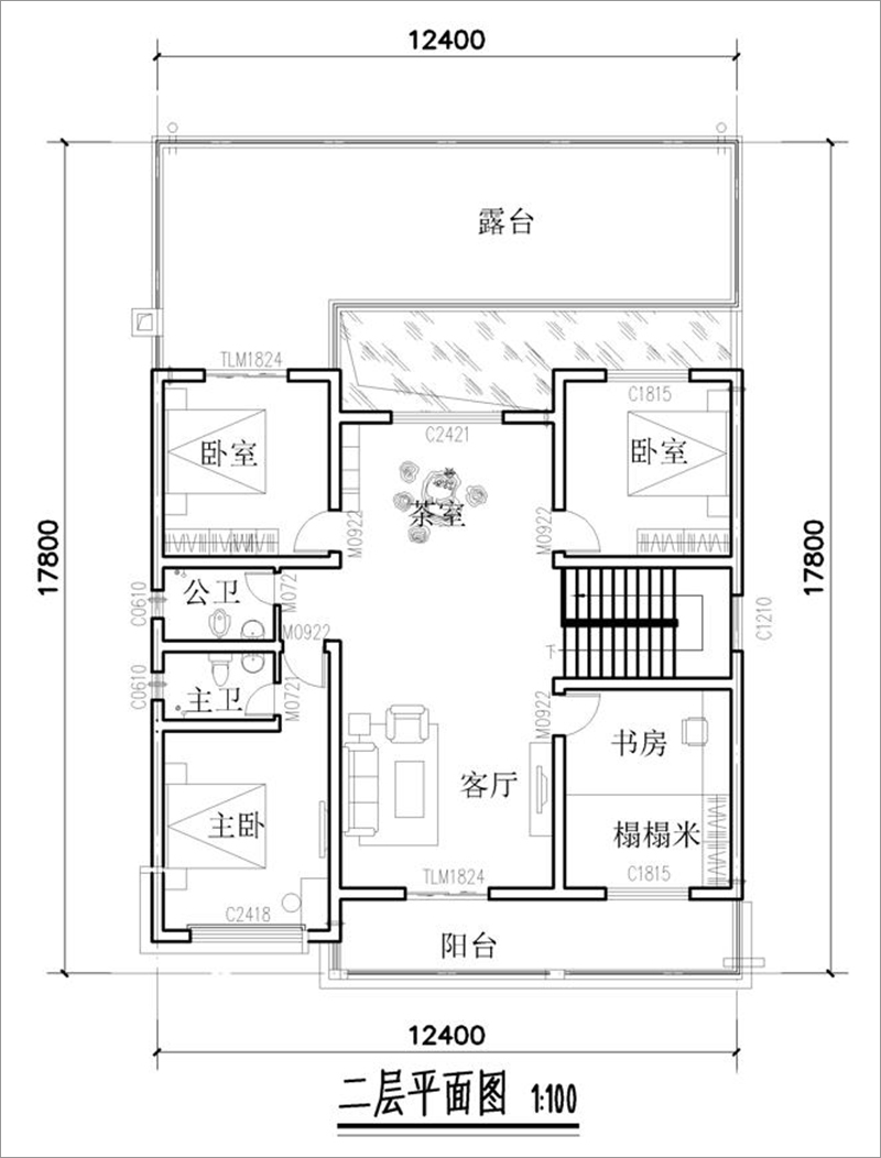 現(xiàn)代簡約風(fēng)格別墅設(shè)計(jì)平面圖
