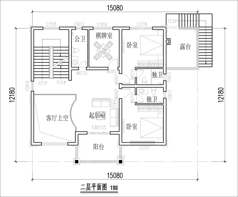 農(nóng)村三層樓房設(shè)計平面圖